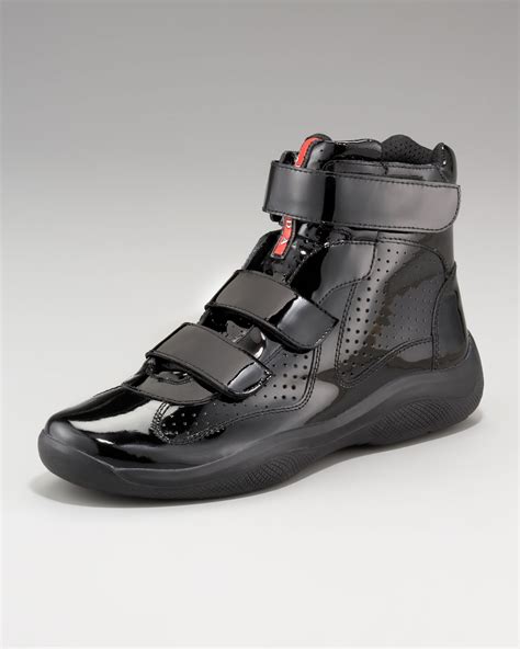 prada kicks|prada men's sneakers high top.